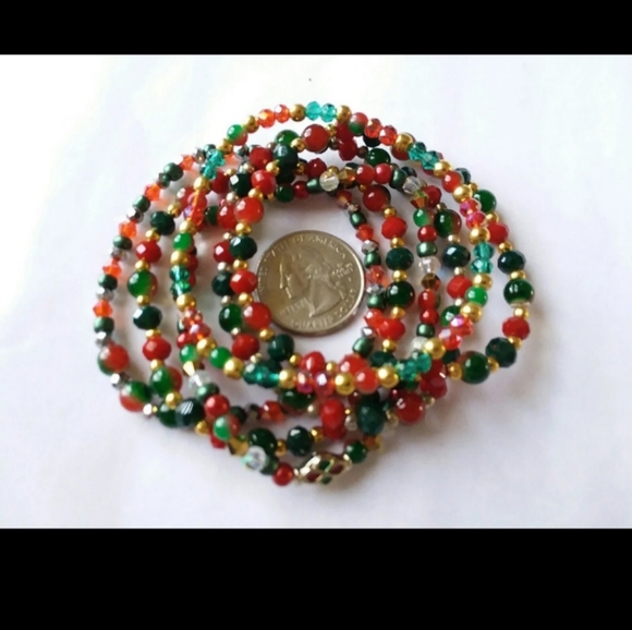 6 Holiday Christmas Stack Bracelets Bundle - Picture 3 of 5